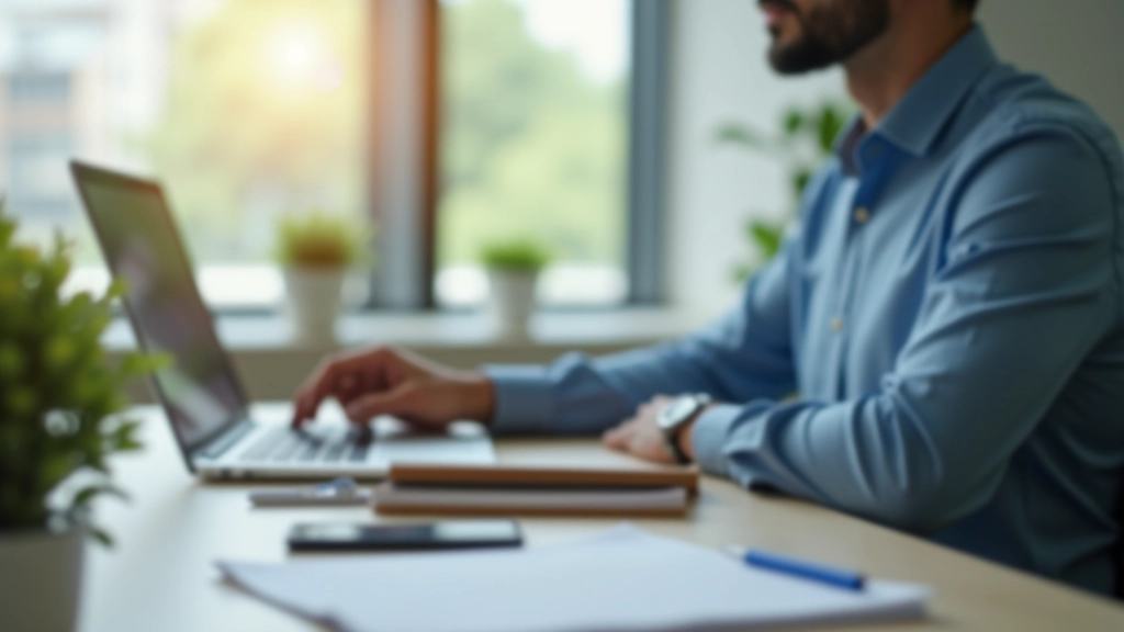 Person at desk with multiple monitors showing organized workspace and time management system