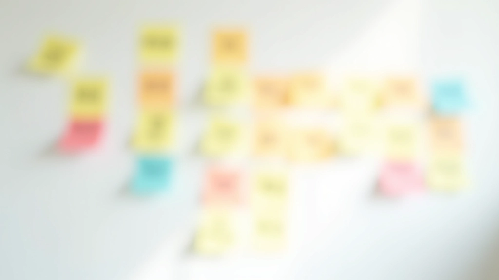 Colorful sticky notes on white wall showing daily schedule blocks and time management system